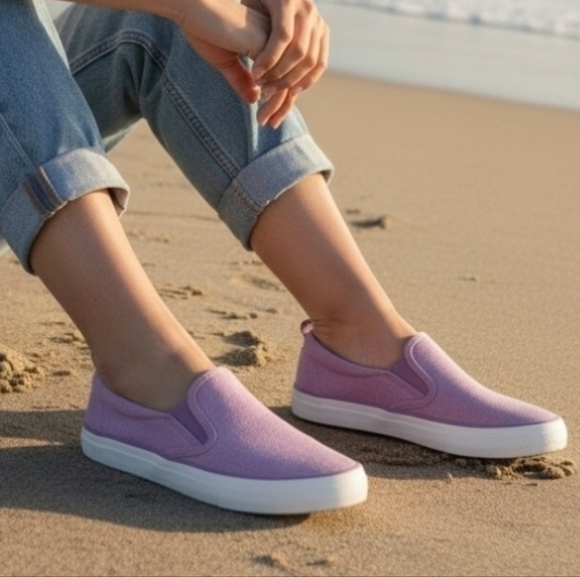 Sperry | Crest vibe chambray Lavender Slip-On woven linen Sneakers - Picture 1 of 16